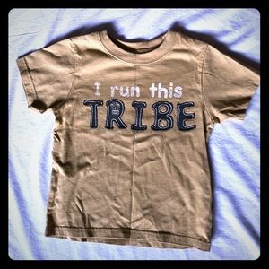 “I run this tribe” Khaki color for boys!